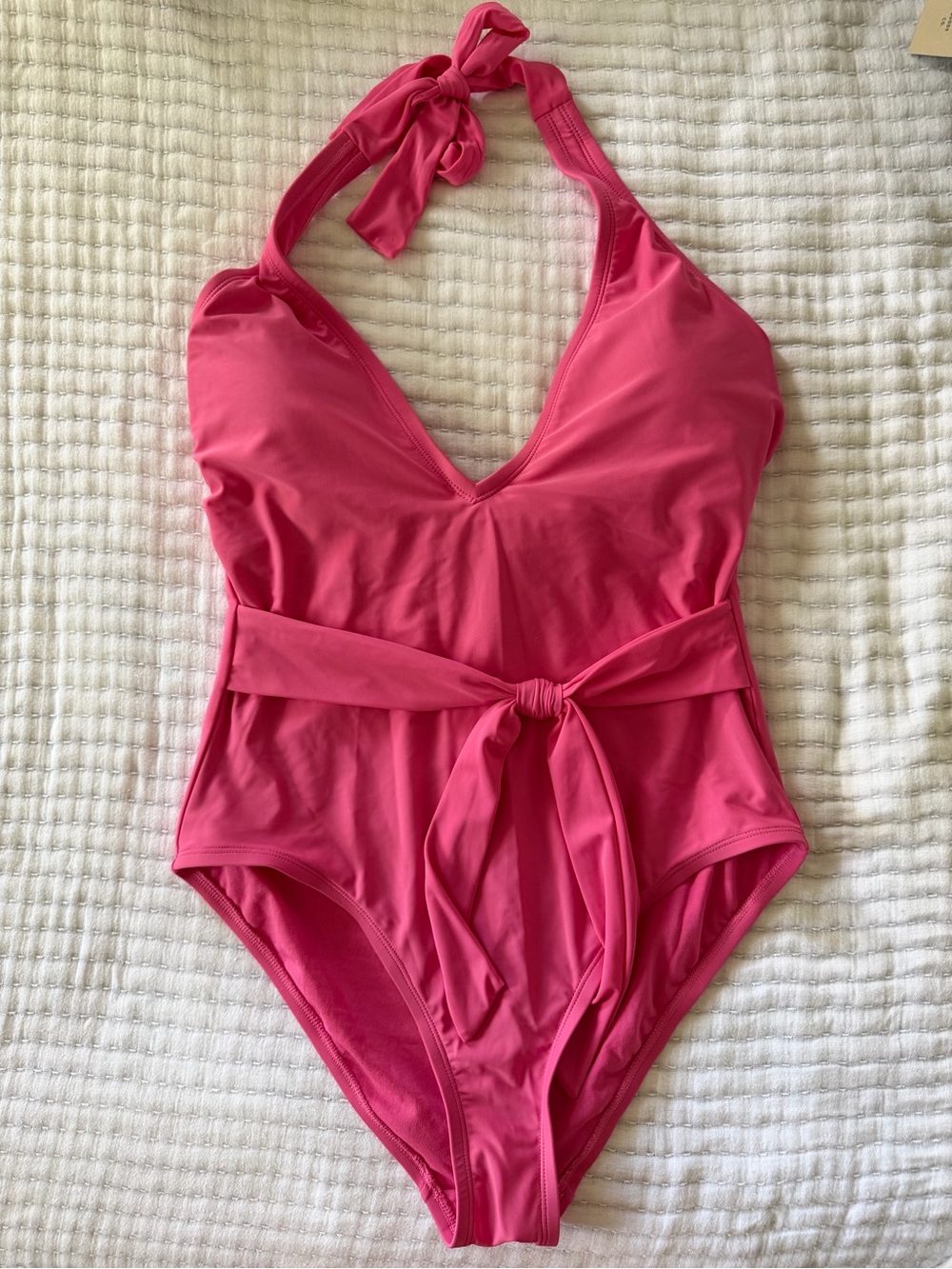 Shade & Shore Hot Pink Halter One-Piece Swimsuit